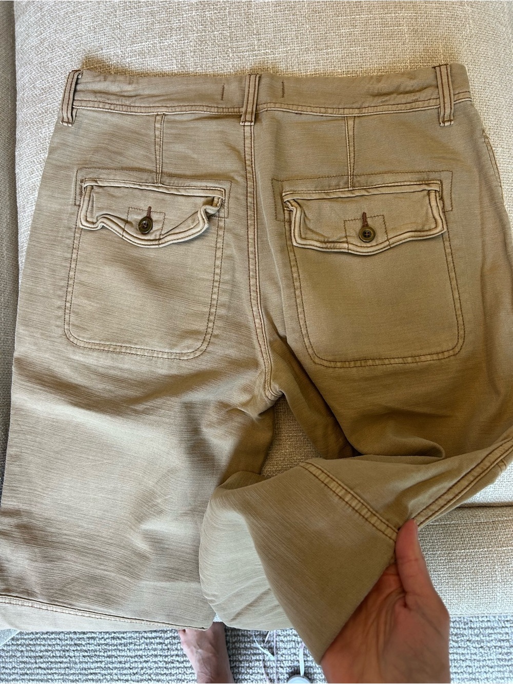 Free People Tan Cargo Pocket Wide-Leg Pants - Picture 5 of 10
